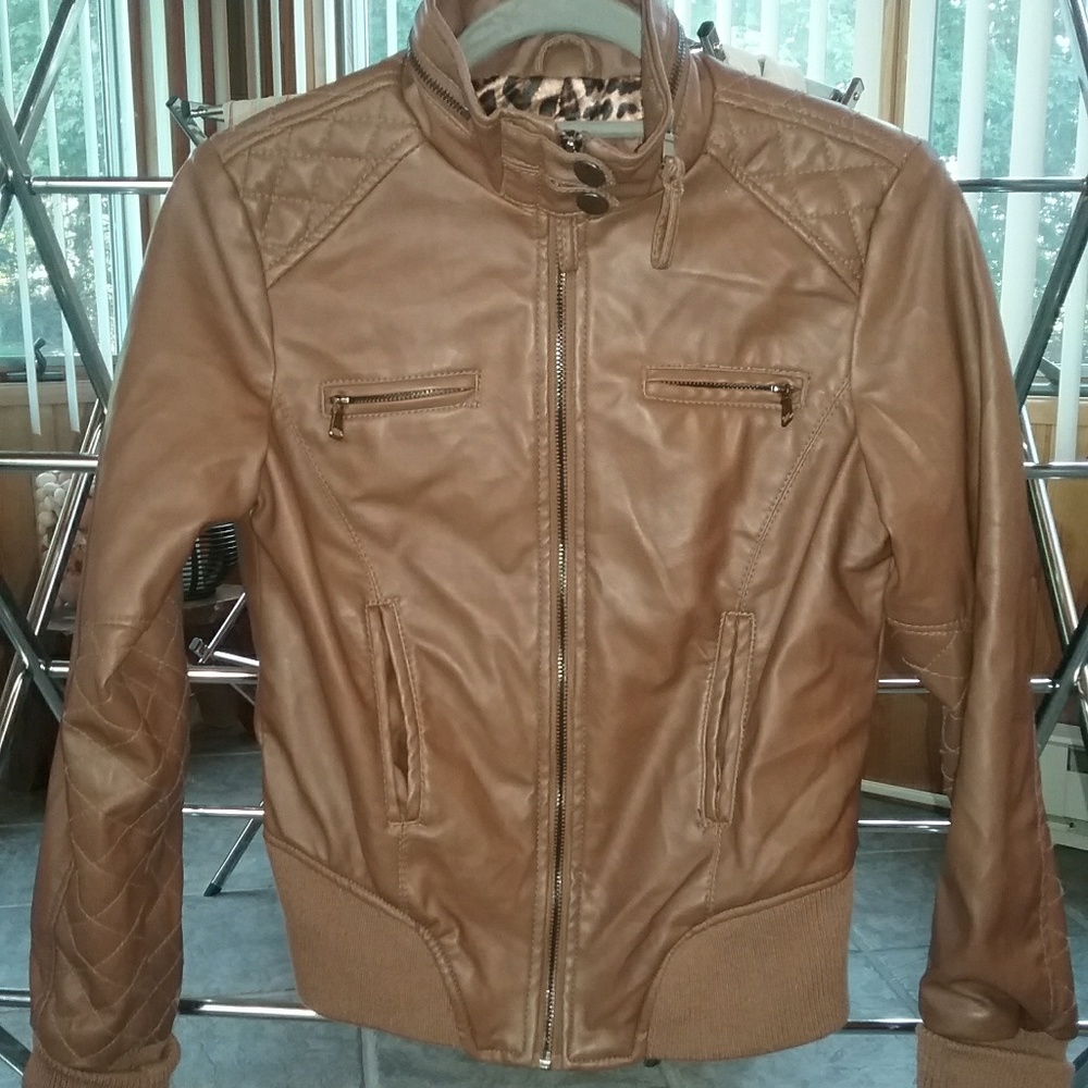 Ci Sona by Cavalini Girls Faux Leather Jacket Size